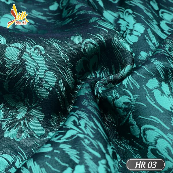 Vải lụa tơ tằm pha tơ bóng Viscose kiểu dệt Jacquard nhẹ thoáng, bóng mịn óng ánh đổi màu dưới nắng - HR03