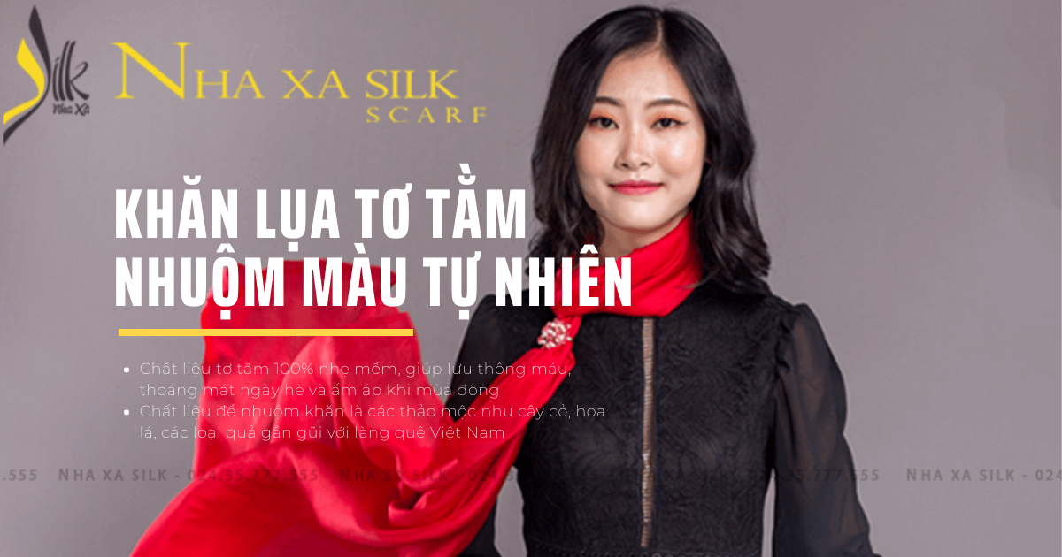khăn lụa nhuộm màu tự nhiên