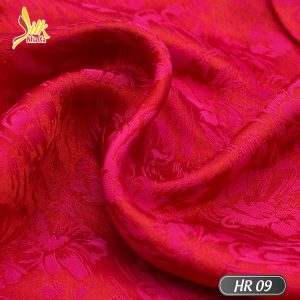 Vải lụa tơ tằm pha tơ bóng Viscose kiểu dệt Jacquard nhẹ thoáng, bóng mịn óng ánh đổi màu dưới nắng - HR09