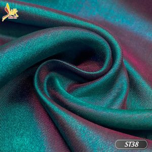 Lụa tơ tằm xanh ánh hồng - ST38