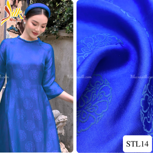 Lụa họa tiết hoa sen tròn - STL14