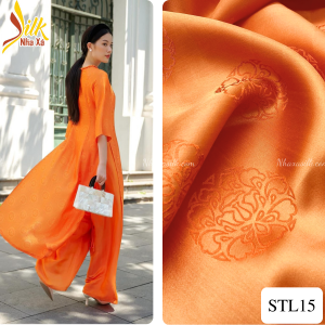 Lụa họa tiết hoa sen tròn - STL15