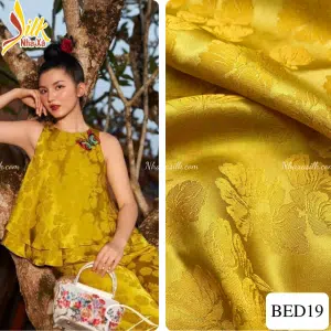 Lụa họa tiết hoa bèo - BED19