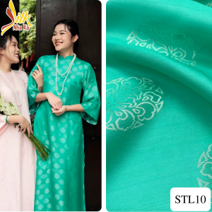 Lụa họa tiết hoa sen tròn - STL10